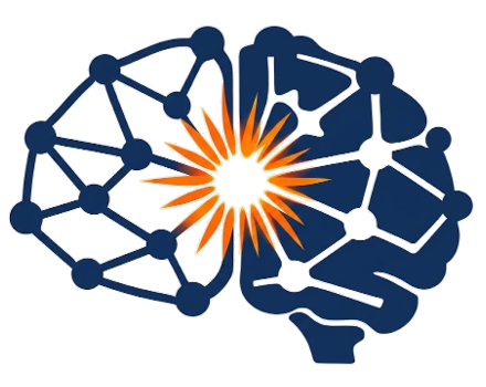 Logo Les Neurones au Travail : un cerveau en réseau, illuminé en son centre